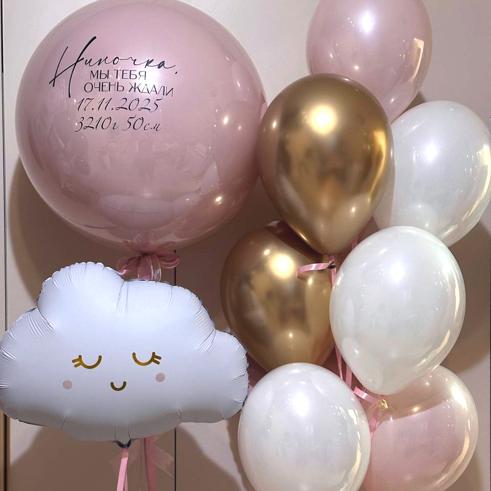 Готовое оформление  "Шары с цифрами для день рождения" для девочки